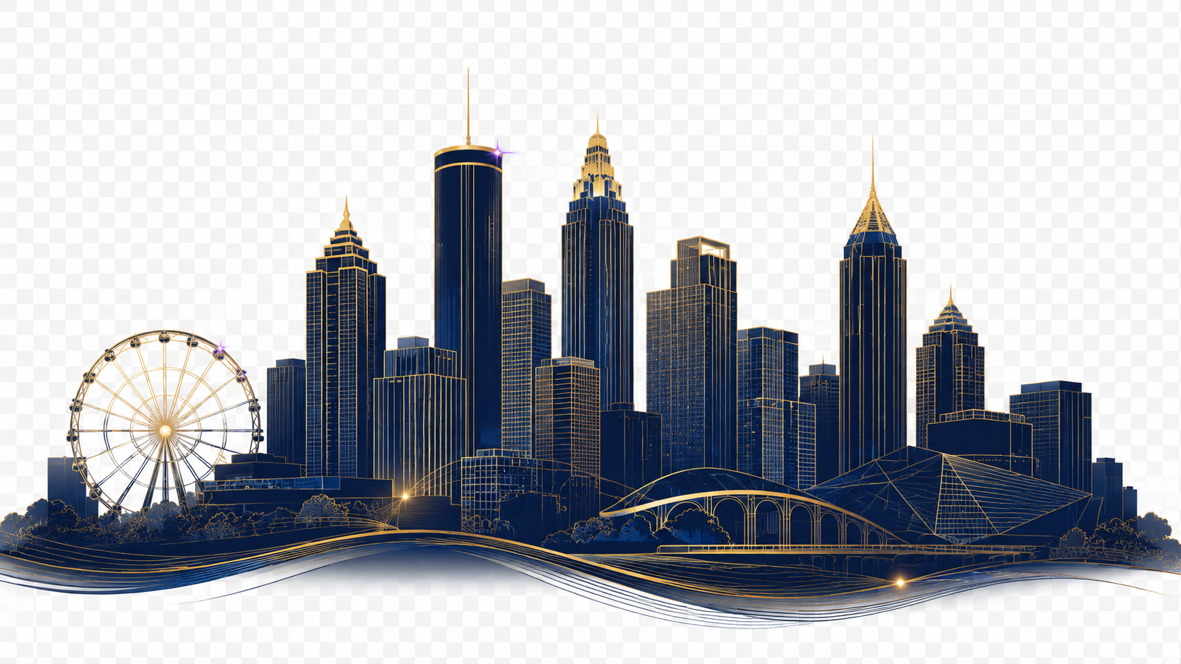 Atlanta skyline — downtown towers and the SkyView wheel